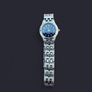 Geneva Silver Timepiece with Black Face